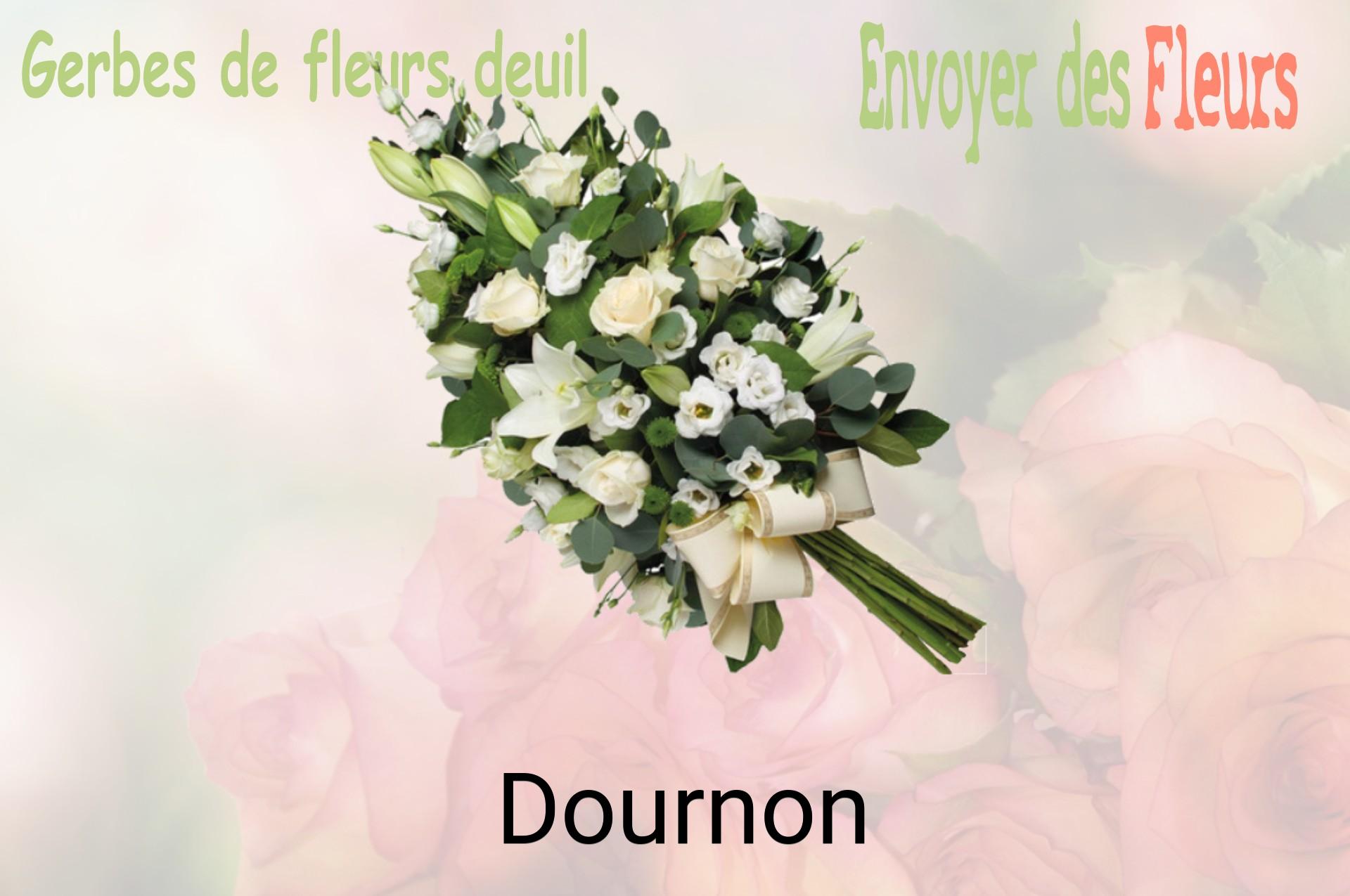 Gerbe de fleurs de deuil livrée à Dournon